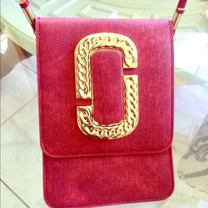 Small crossbody handbag red and gold women's girls